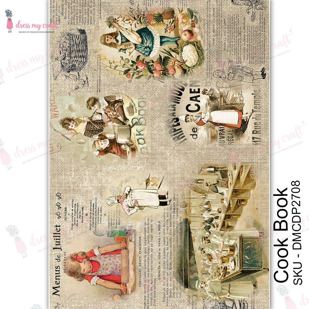Shop Cook Book Dress My Craft Transfer Me Papers for Craft Projects. Incredibly beautiful. Vibrant and Crisp transfer image. Enhances look of Wood, Metal, Plastic, Leather, Marble, Glass, Terracotta