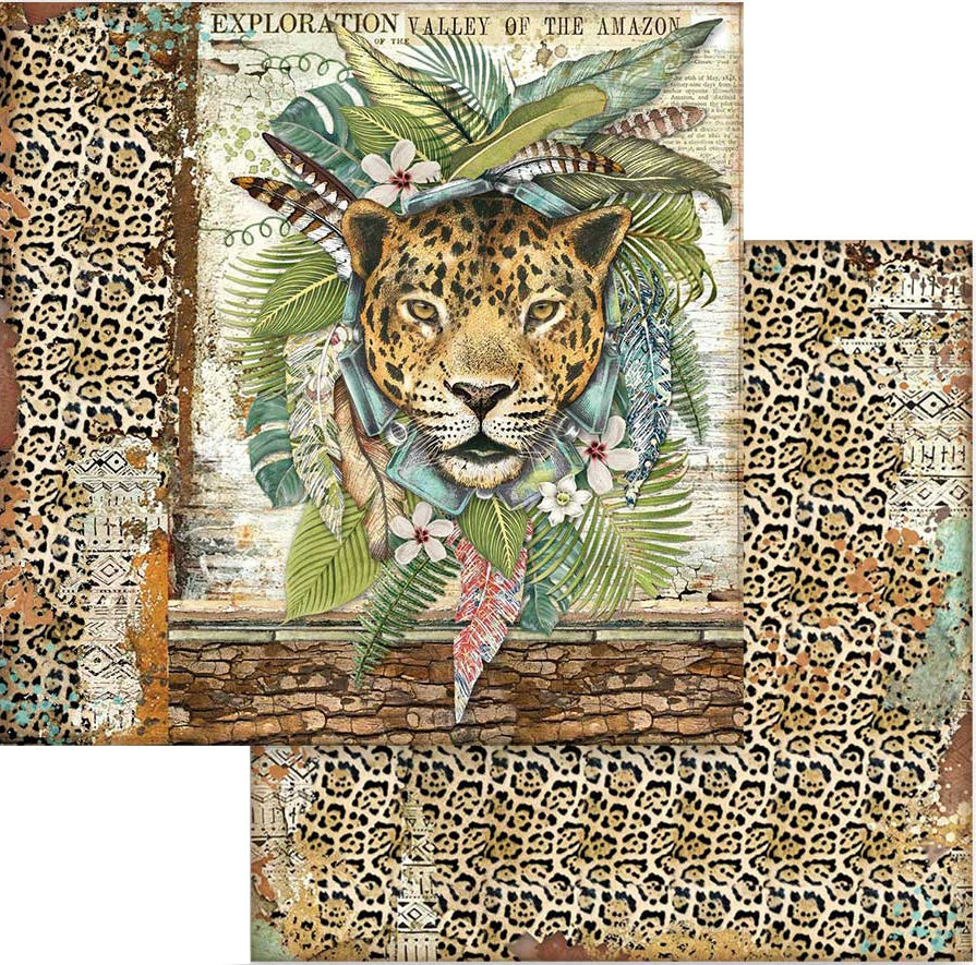 Beautiful Amazonia Stamperia Scrapbooking Paper Set. These beautiful high quality papers by Stamperia are themed sets with coordinating designs. They are 190g weight. Perfect for your next Decoupage Craft project