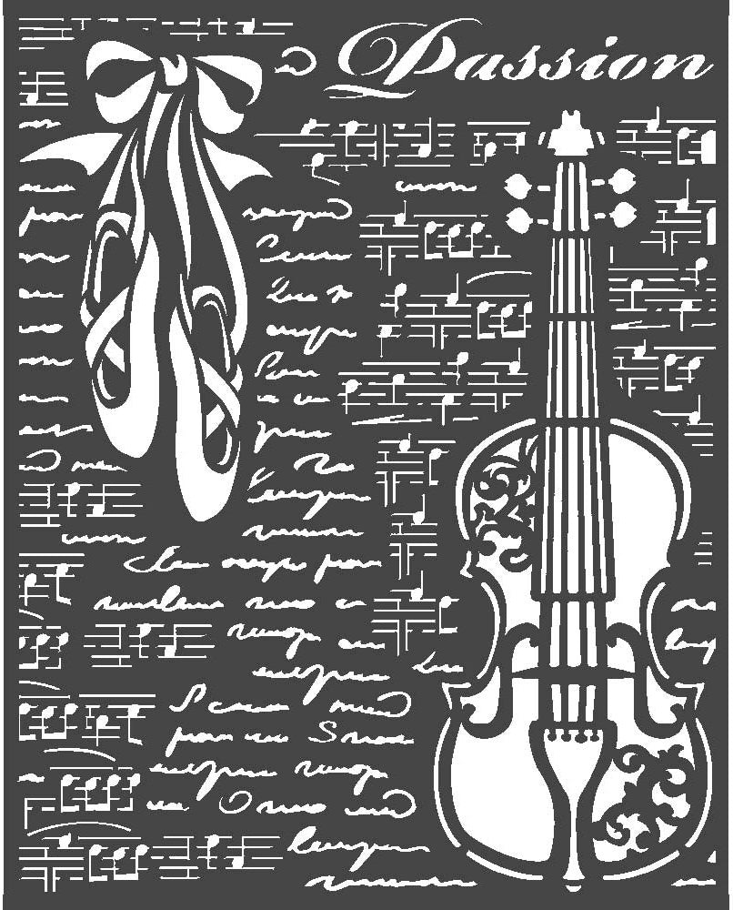 Stamperia Passion Violin Stencils are made of flexible yet strong plastic material. Ideal for 3D effects and Mixed Media