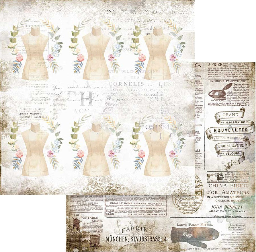 Beautiful Sewing Threads Stamperia Scrapbooking Paper Set. These beautiful high quality papers by Stamperia are themed sets with coordinating designs. They are 190g weight. Perfect for your next Decoupage Craft