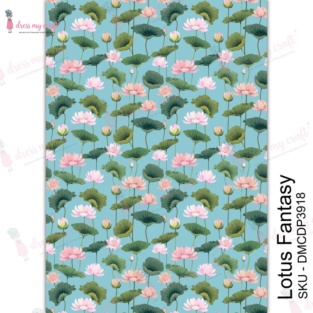 Shop Lotus Fantasy Dress My Craft Transfer Me Papers for Craft Projects. Incredibly beautiful. Vibrant and Crisp transfer image. Perfect for Furniture Upcycle, DIY projects, Craft projects, Mixed Media, Decoupage Art and more.