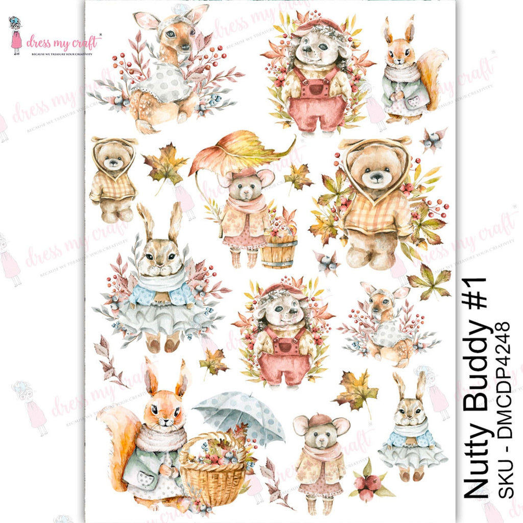 Shop Nutty Buddy Dress My Craft Transfer Me Papers for Craft Projects. Incredibly beautiful. Vibrant and Crisp transfer image. Enhances look of Wood, Metal, Plastic, Leather, Marble, Glass, Terracotta