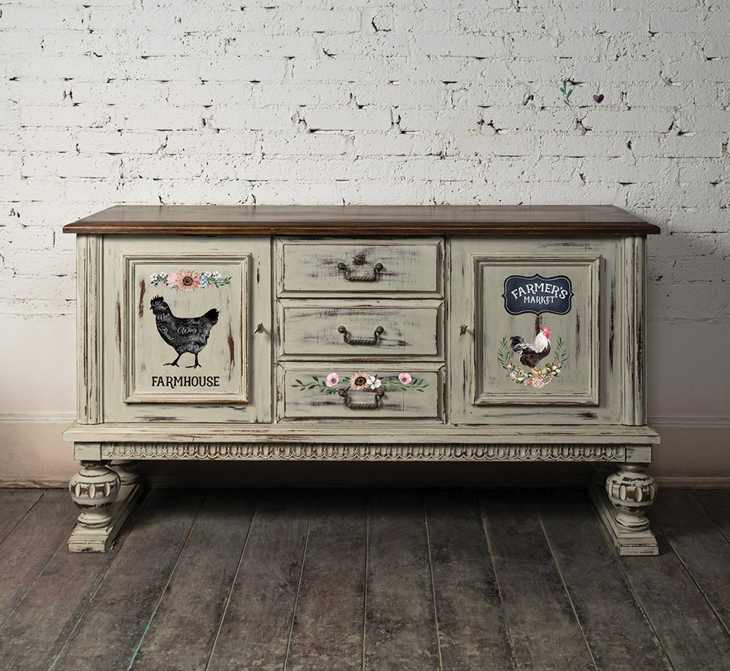 Shop Morning Farmhouse Chickens ReDesign with Prima Rub on Transfer