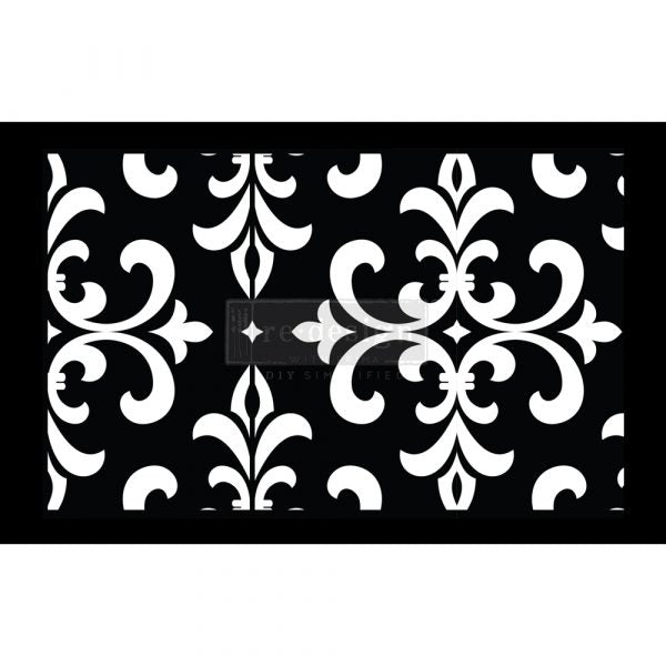 STICK & STYLE – Modern Damask– 1 ROLL, 7″ X 3YDS (6″ DESIGN) Flexible design that can be used on any surface, including irregular or oddly shaped surfaces