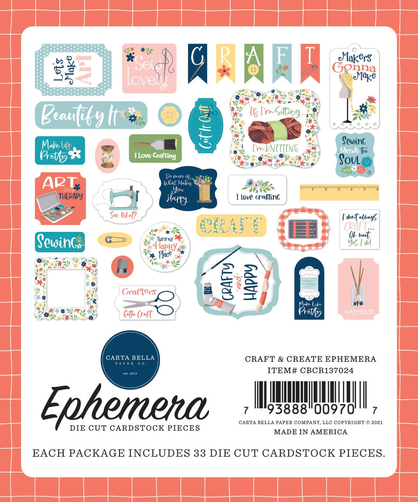 Shop Carta Bella Ephemera Die Cuts. Have fun embellishing your next Scrapbooking, Journaling, Cardmaking or other DIY craft project