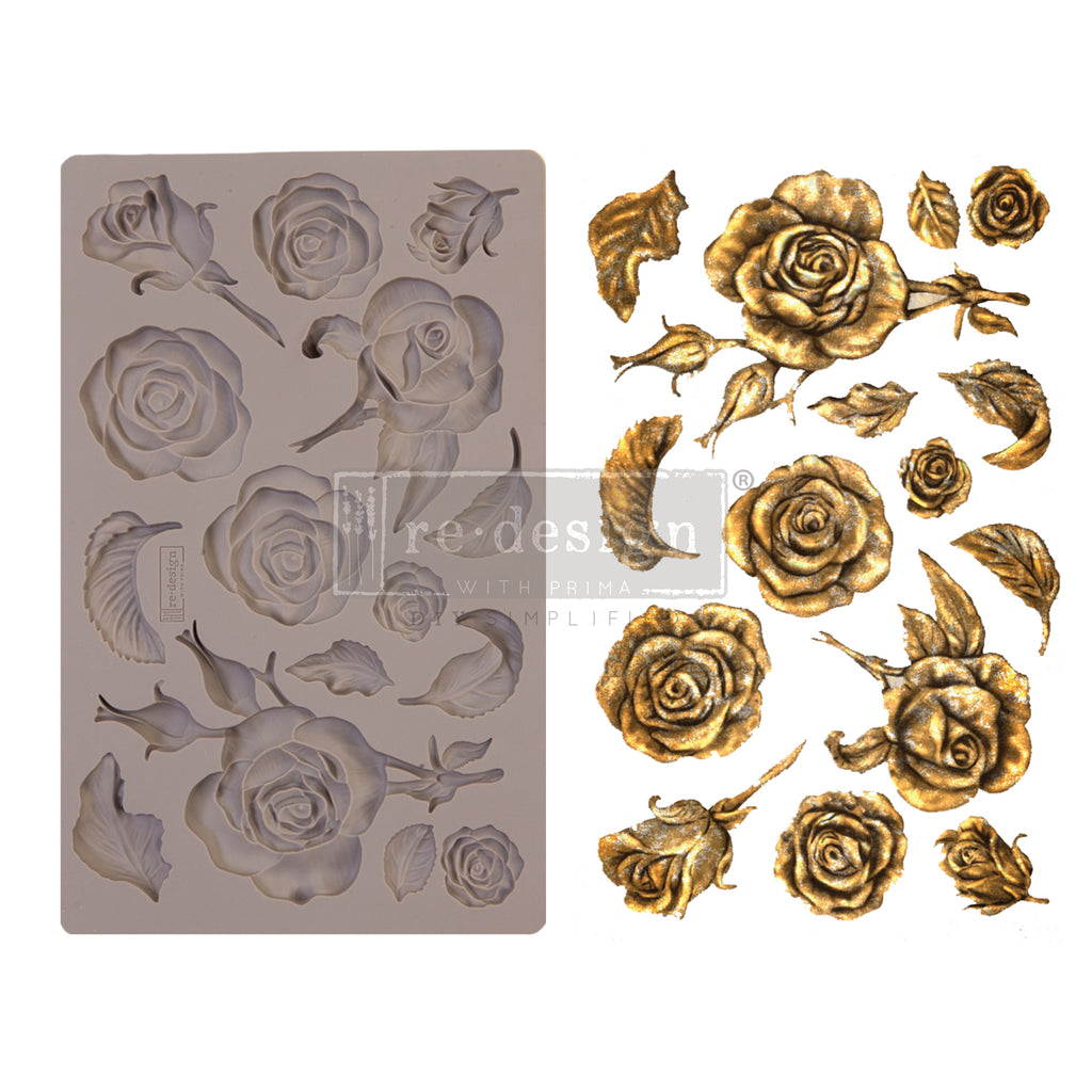 ReDesign with Prima - Decor Mold 5x8 Pattern: Fragrant Roses. Heat resistant and food safe. Breathe new life into your furniture, frames, plaques, boxes