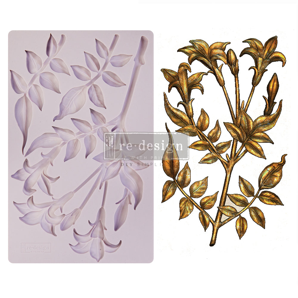 ReDesign with Prima - Decor Mold 5x8 Pattern: Lily Flowers. Heat resistant and food safe. Breathe new life into your furniture, frames, plaques, boxes, household decor.