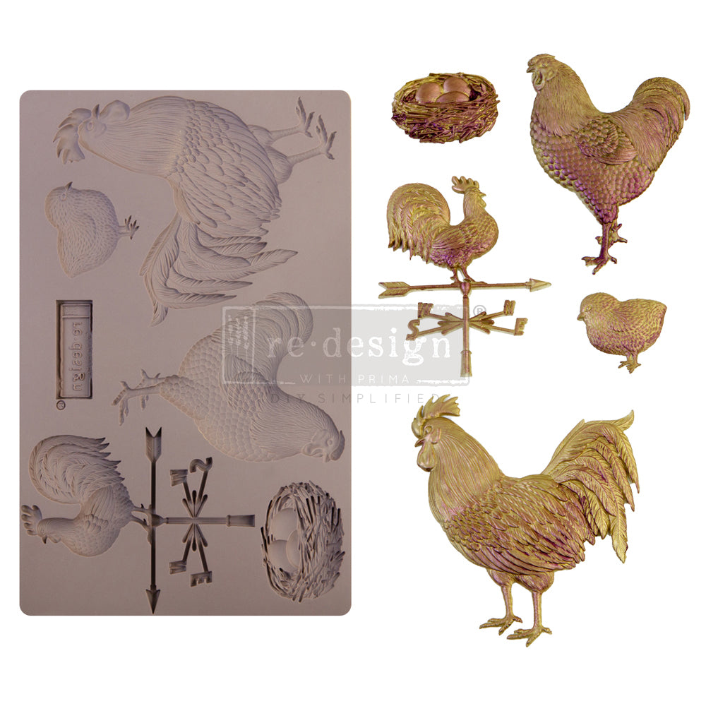 ReDesign with Prima - Decor Mold 5x8 Pattern: Sunny Morning Friends. Heat resistant and food safe. Breathe new life into your furniture, frames, plaques, boxes, scrapbooks, journals