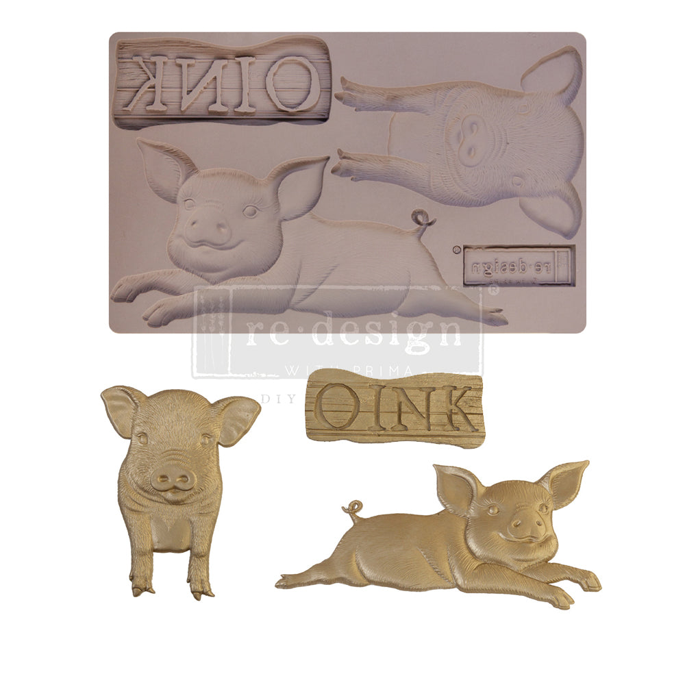 ReDesign with Prima - Decor Mold 5x8 Pattern: Farm Friends. Heat resistant and food safe. Breathe new life into your furniture, frames, plaques, boxes, scrapbooks, journals