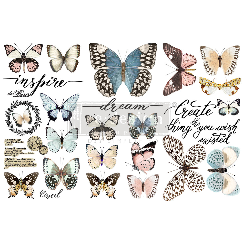 10 Sheets Rub on Transfers for Furniture and Crafts 11.8 x 5.9 Inches  Vintage Botanical Rub on Stickers Floral Butterfly Mushroom Cactus Fairy  Decals