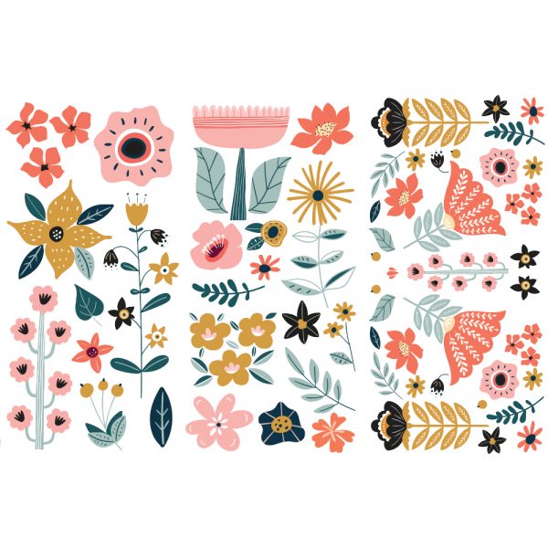 ReDesign with Prima Doodle Flowers Decor Transfers® are easy to use rub-on transfers for Furniture and Mixed Media uses. Simply peel, rub-on and transfer. Enhances look of painted or unpainted wood
