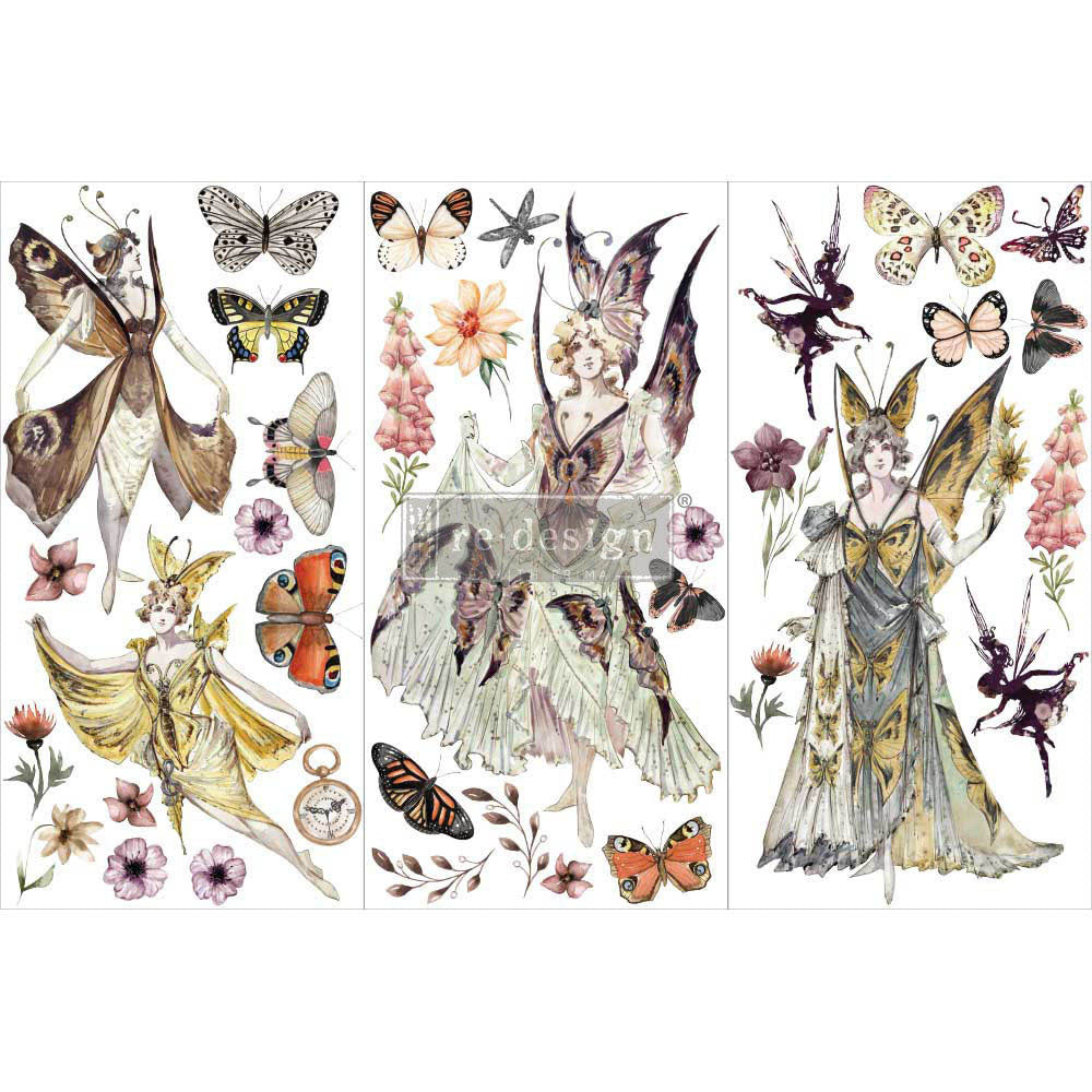 ReDesign with Prima Forest Fairies Decor Transfers® are easy to use rub-on transfers for Furniture and Mixed Media uses. Simply peel, rub-on and transfer.