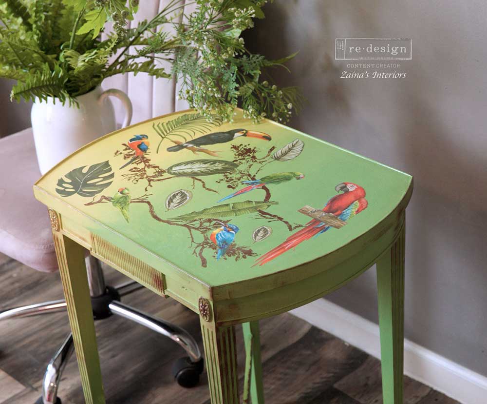 ReDesign with Prima Tropical Birds Decor Transfers® are easy to use rub-on transfers for Furniture and Mixed Media uses. Simply peel, rub-on and transfer