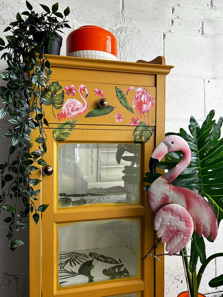 ReDesign with Prima Flamingo Pink Decor Transfers® are easy to use rub-on transfers for Furniture and Mixed Media uses. Simply peel, rub-on and transfer. Enhances look of painted or unpainted wood