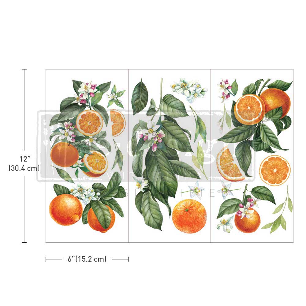ReDesign with Prima Citrus Slice Decor Transfers® are easy to use rub-on transfers for Furniture and Mixed Media uses. Simply peel, rub-on and transfer. Enhances look of painted or unpainted wood
