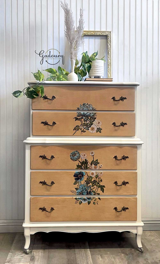 ReDesign with Prima Gilded Floral Decor Transfers® are easy to use rub-on transfers for Furniture and Mixed Media uses. Simply peel, rub-on and transfer.