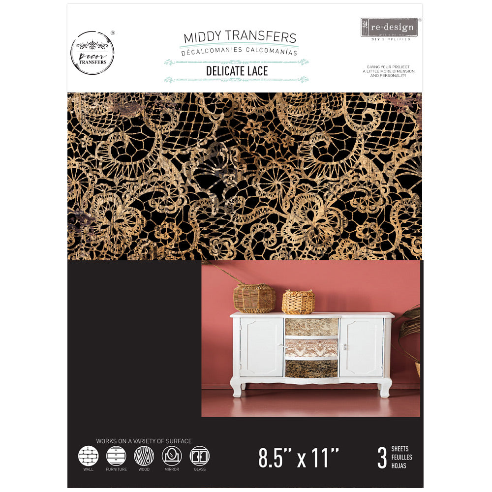 Delicate Lace - Small Furniture Transfer - ReDesign with Prima