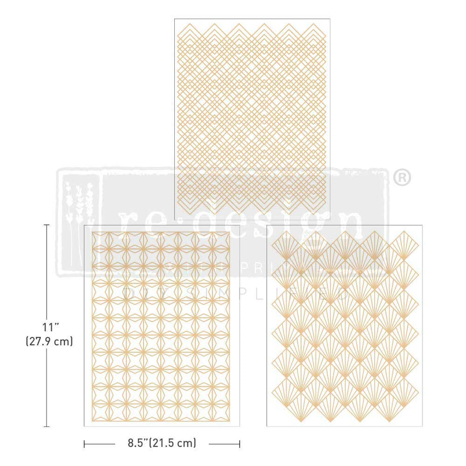 Shop Golden Art Deco ReDesign with Prima Rub on Transfer