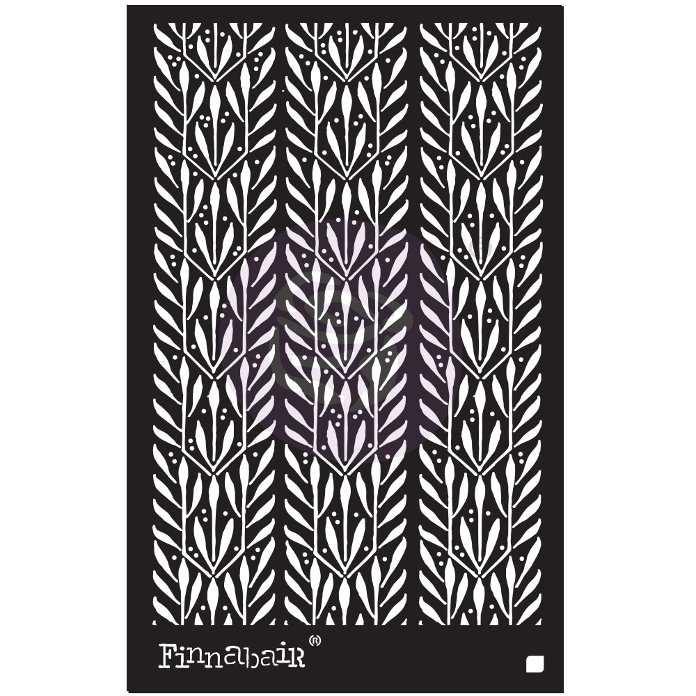 Finnabair Laurels plastic stencils are made of flexible yet strong plastic material. Ideal for 3D effects and Mixed Media. Use it with a brush, roller or sponge