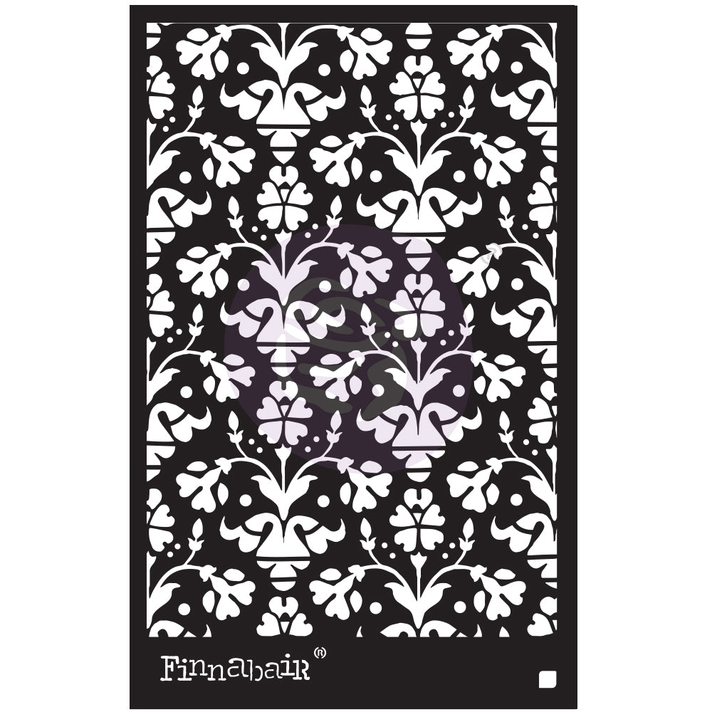 Finnabair Vintage Wallpaper plastic stencils are made of flexible yet strong plastic material. Ideal for 3D effects and Mixed Media. Use it with a brush, roller or sponge