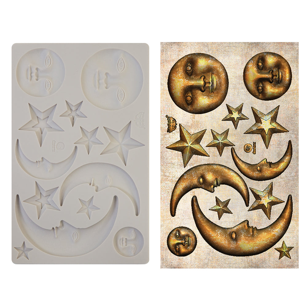 ReDesign with Prima - Decor Mold 5x8 Pattern: Nocturnal Elements. Heat resistant and food safe. Breathe new life into your furniture, frames, plaques, boxes, household decor