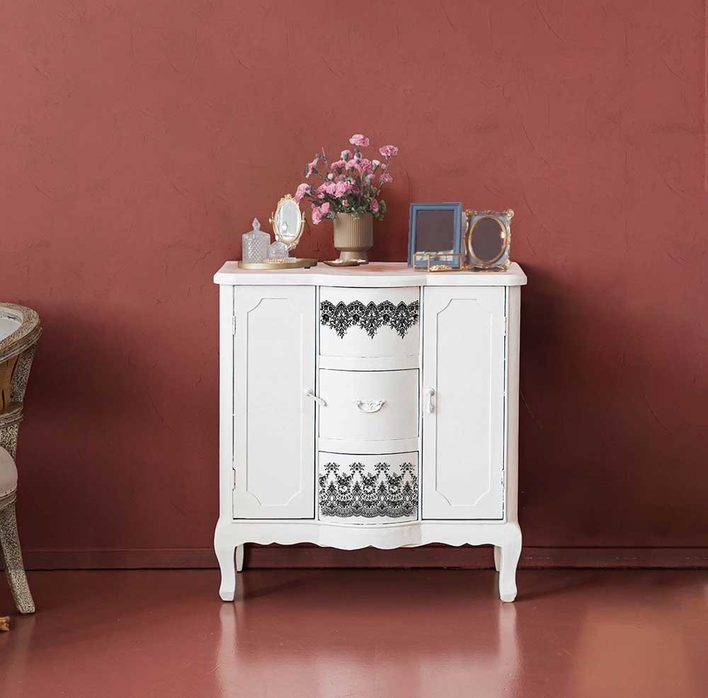 ReDesign with Prima Vintage Wallpaper II Decor Transfers® are easy to use rub-on transfers for Furniture and Mixed Media uses. Simply peel, rub-on and transfer