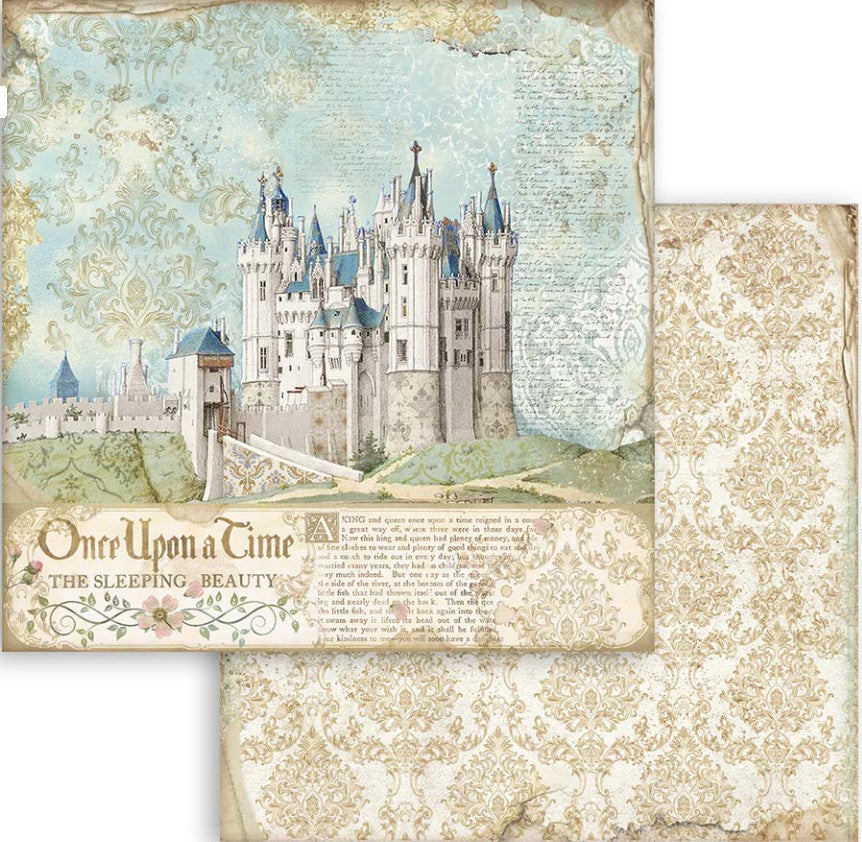 Beautiful Sleeping Beauty Stamperia Scrapbooking Paper Set. These beautiful high quality papers by Stamperia are themed sets with coordinating designs. They are 190g weight. Perfect for your next Decoupage Craft