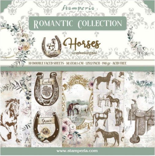 Beautiful Horses Stamperia Scrapbooking Paper Set. These beautiful high quality papers by Stamperia are themed sets with coordinating designs. They are 190g weight. Perfect for your next Decoupage Craft