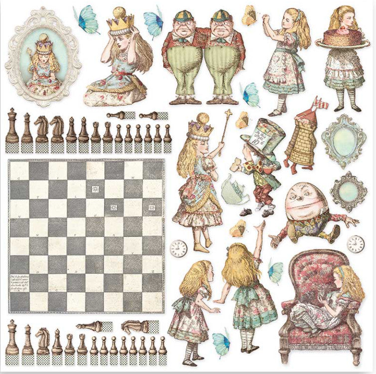 Beautiful Alice Stamperia Scrapbooking Paper Set. These beautiful high quality papers by Stamperia are themed sets with coordinating designs. They are 190g weight. Perfect for your next Decoupage Craft