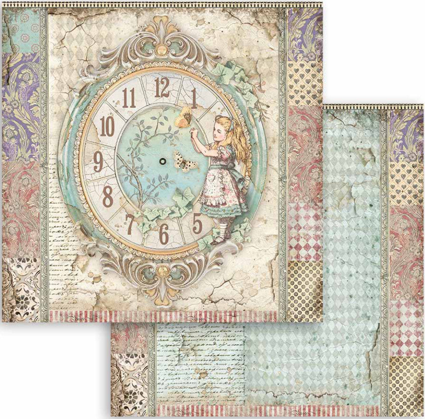 Beautiful Alice Stamperia Scrapbooking Paper Set. These beautiful high quality papers by Stamperia are themed sets with coordinating designs. They are 190g weight. Perfect for your next Decoupage Craft