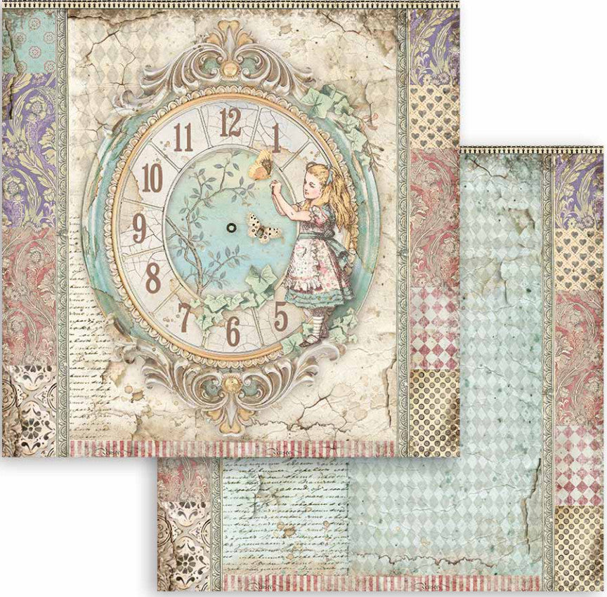 Beautiful Alice Stamperia Scrapbooking Paper Set. These beautiful high quality papers by Stamperia are themed sets with coordinating designs. They are 190g weight. Perfect for your next Decoupage Craft