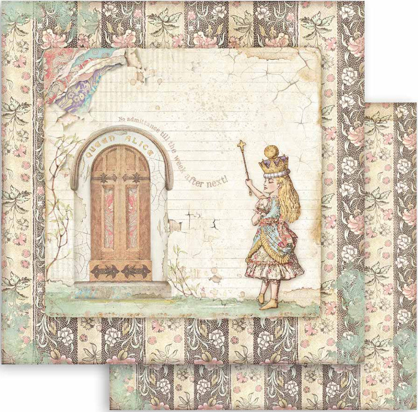 Beautiful Alice Stamperia Scrapbooking Paper Set. These beautiful high quality papers by Stamperia are themed sets with coordinating designs. They are 190g weight. Perfect for your next Decoupage Craft