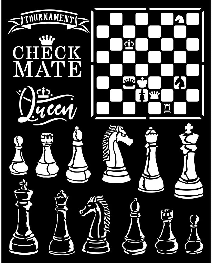 Stamperia Checkmate Alice in Wonderland Stencils are made of flexible yet strong plastic material. Ideal for 3D effects and Mixed Media