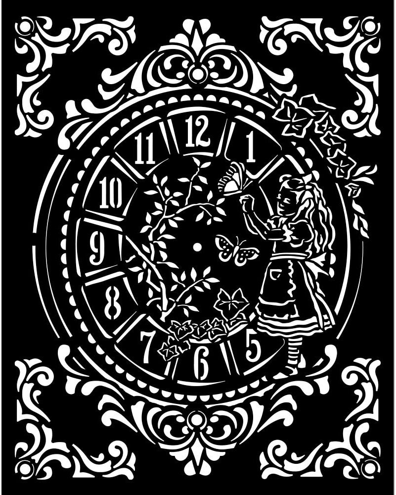 Stamperia Clock Alice in Wonderland Stencils are made of flexible yet strong plastic material. Ideal for 3D effects and Mixed Media