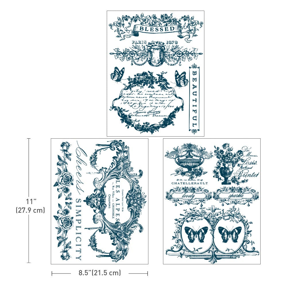 Wild West - Small Transfers 6x12 3 sheets Rub on Transfers for Furniture Vintage  Rub on Transfers Stickers for Crafts Classic Spring Summer autumn Flowers  Decoration Transfers