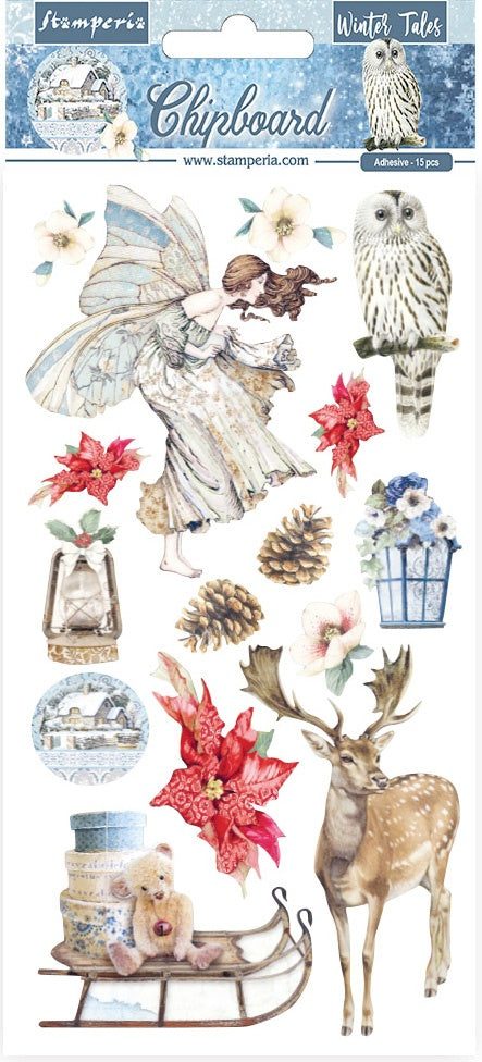 Stamperia Winter Tales Chipboard Die Cuts have an adhesive backing. They feature beautiful collections designed by top European artists