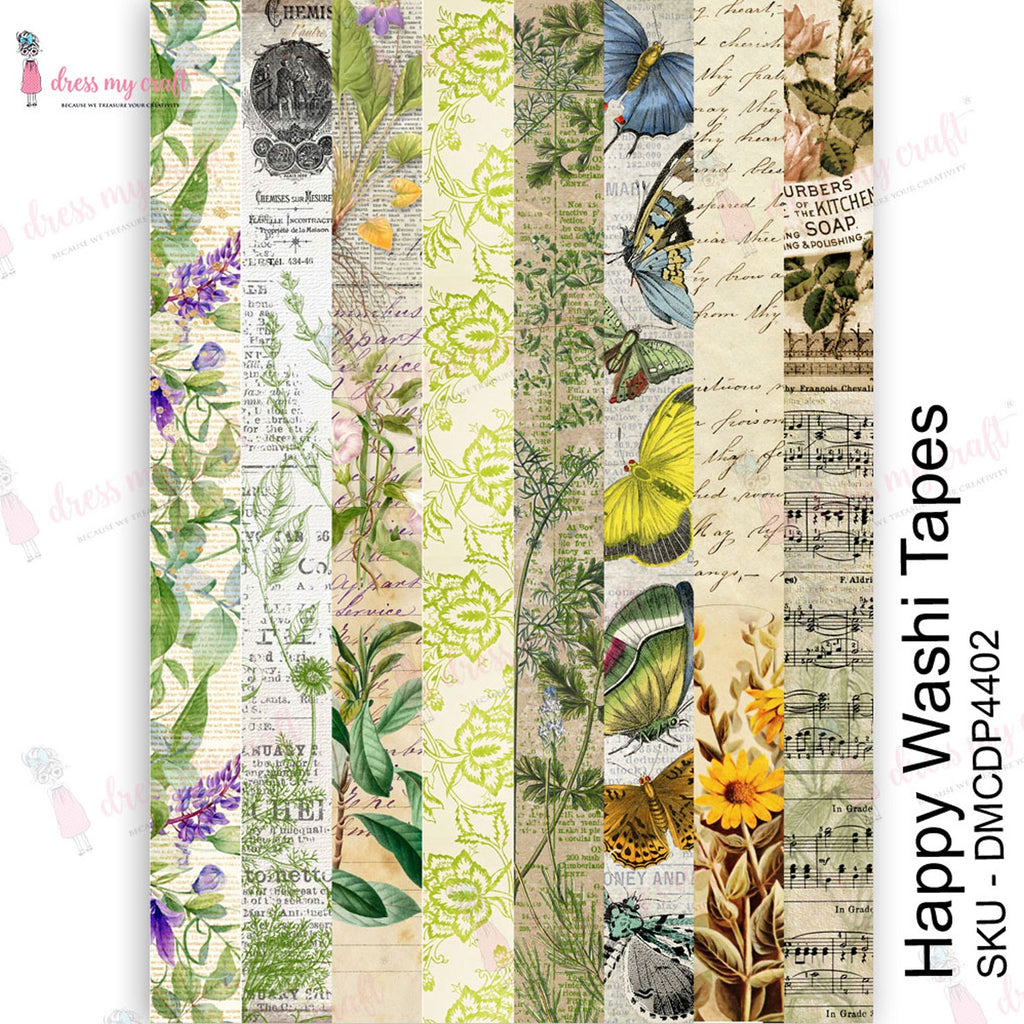 Shop Washi Tapes Dress My Craft Transfer Me Papers for Craft Projects. Incredibly beautiful. Vibrant and Crisp transfer image. Perfect for Furniture Upcycle, DIY projects, Craft projects, Mixed Media, Decoupage Art and more.