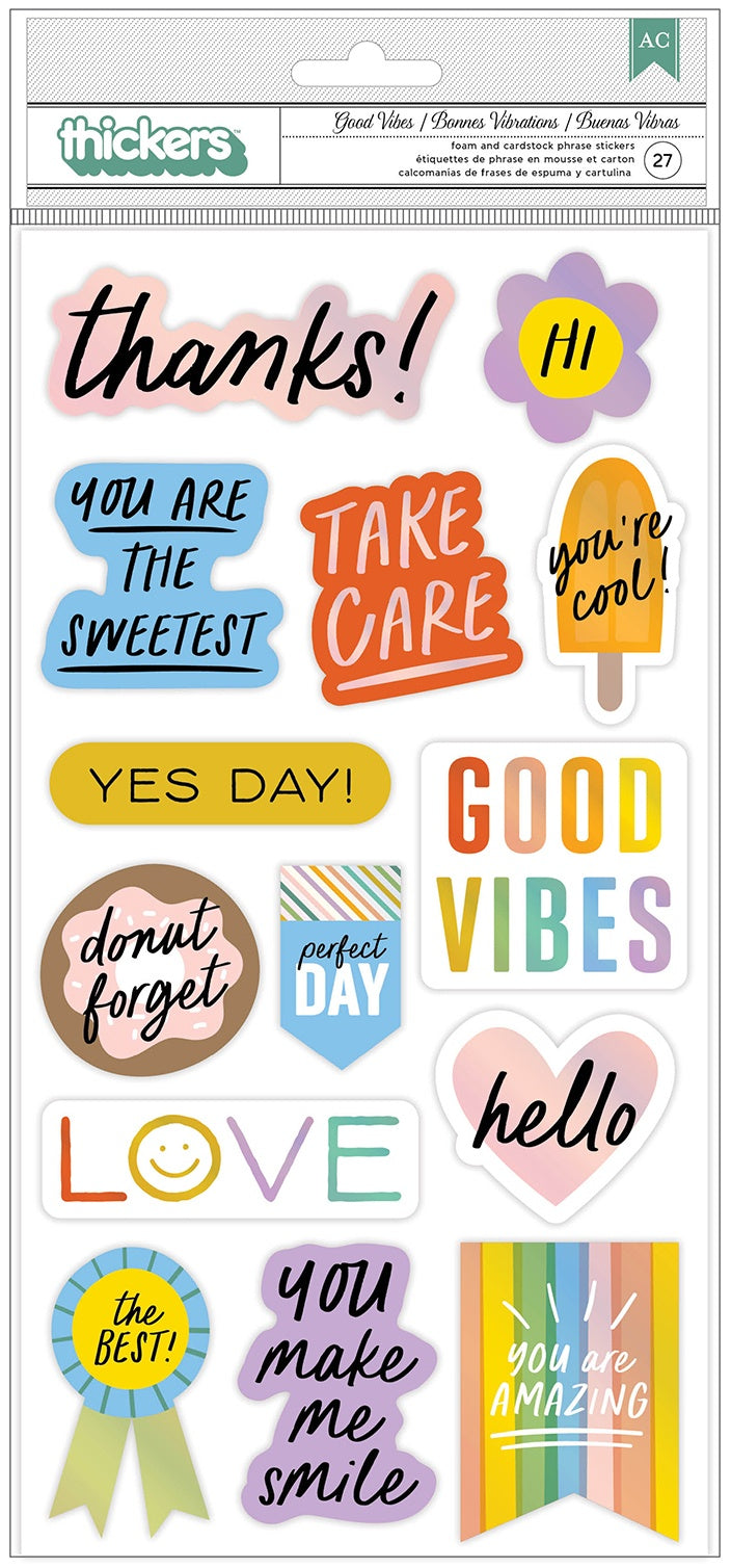 Kid at Heart Thickers Stickers 27/Pkg Phrase/Foam