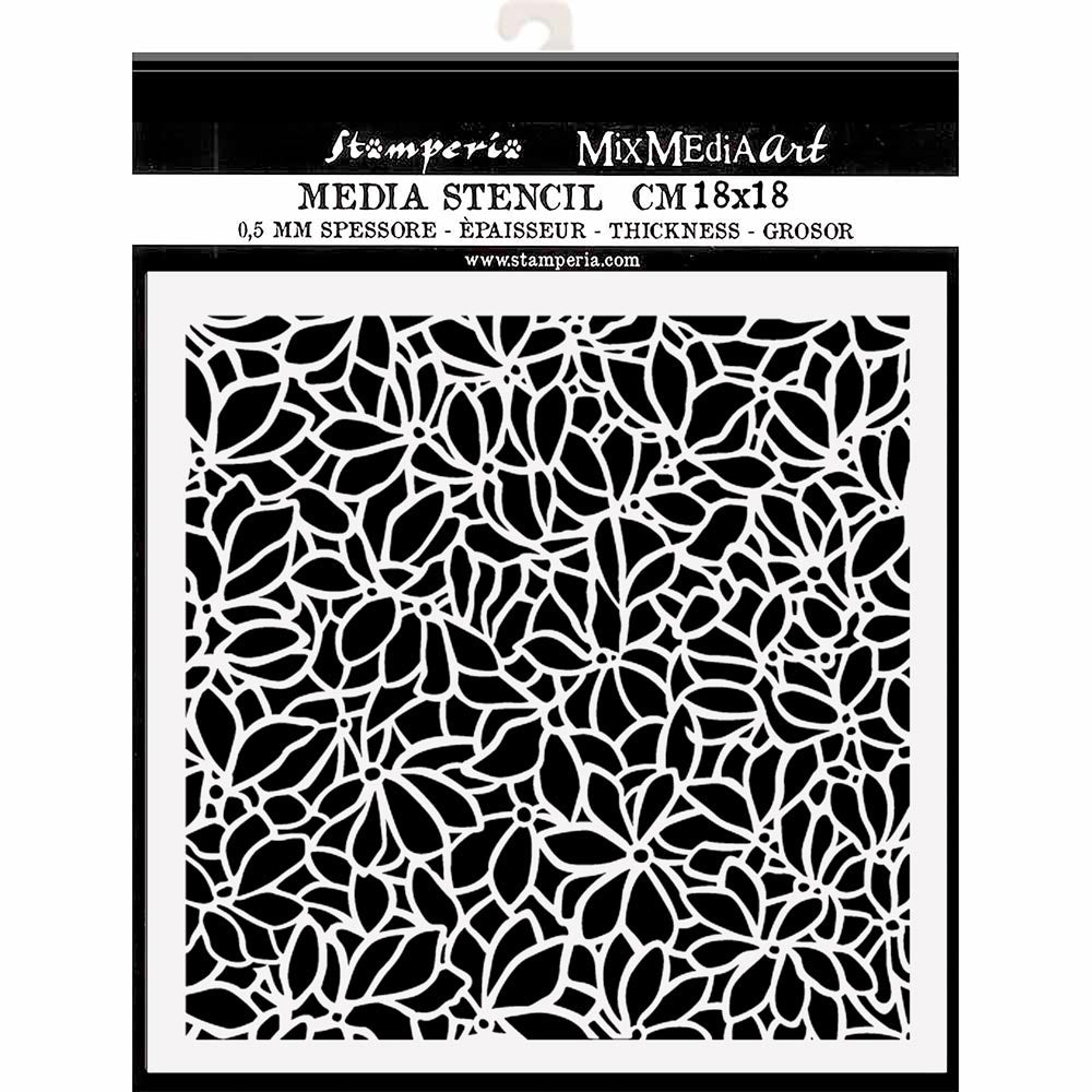 Stamperia Klimt 7x7 Stencil: Flower Pattern (KSTDQ62)