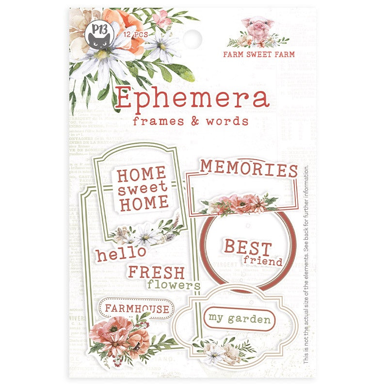 Farm Sweet Farm Cardstock die cut Frames & Words embellishments can add whimsy, dimension, color and style to greeting cards, scrapbook pages