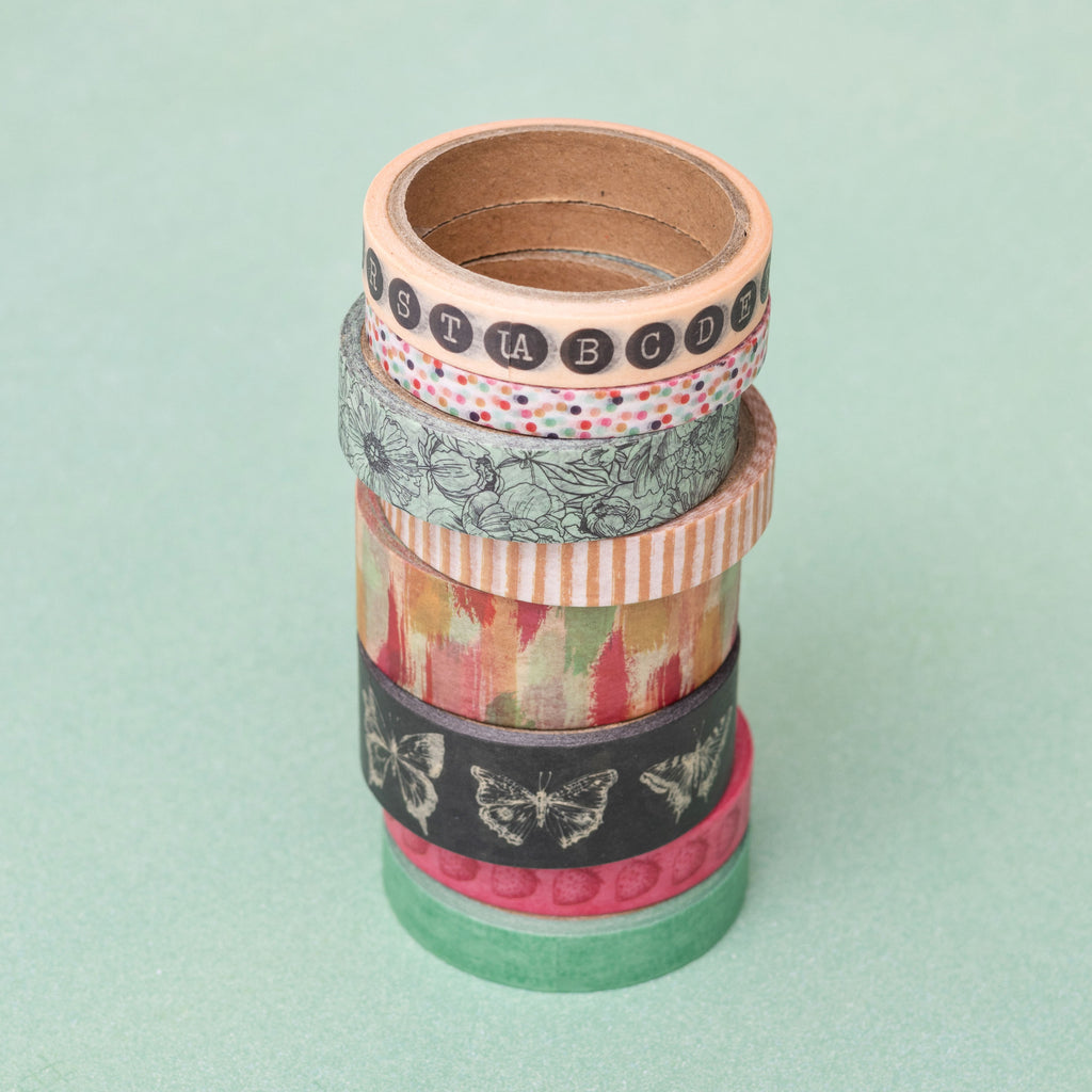 Beautiful Things Washi Tape Tape can be used for project embellishments and borders. Adhesive backed. Each package contains multiple rolls and designs. Perfect for Decoupage project