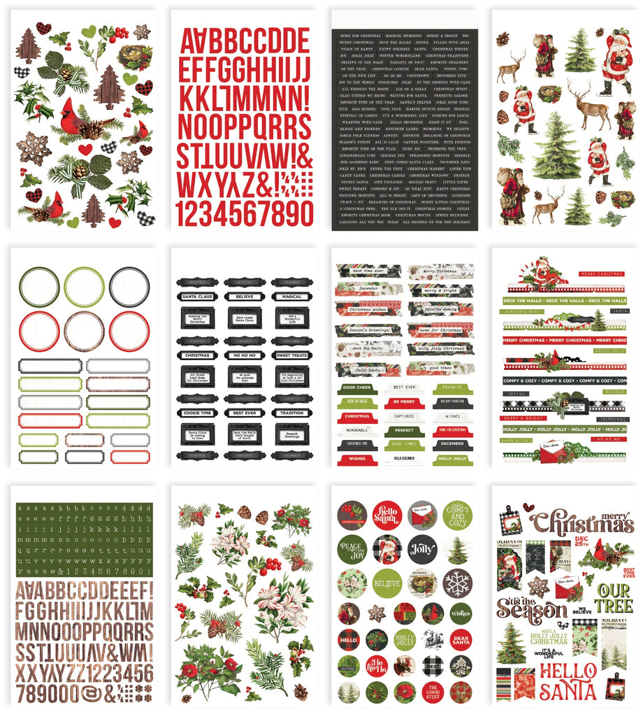 Vintage Christmas Sticker Pack, Christmas Stickers