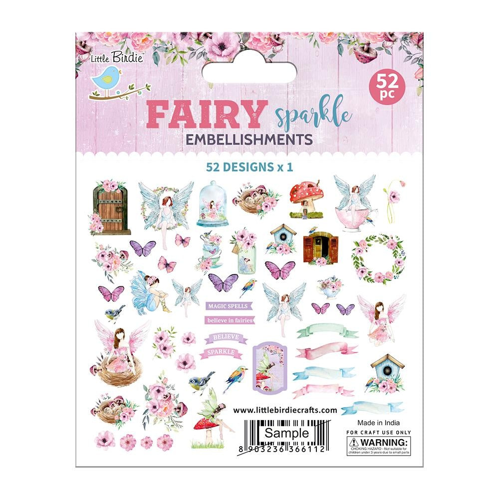 Fairy Sparkle die cut embellishments can add whimsy, dimension, color and style to greeting cards, scrapbook pages, altered art, mixed media