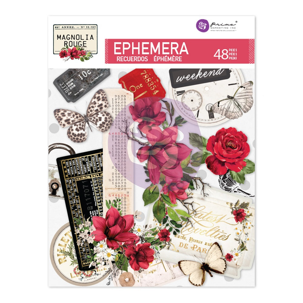 Prima Marketing Magnolia Rouge sweet bits and pieces with the most adorable designs is designed to decorate all your scrapbooking, cards, and craft paper projects