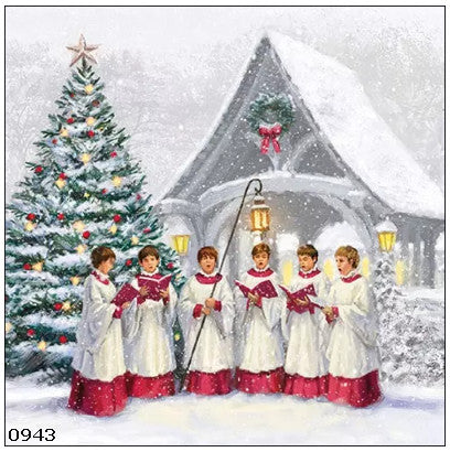 Beautiful Christmas Holiday Decoupage Napkin for Crafting, Scrapbooking, Journaling, Mixed Media