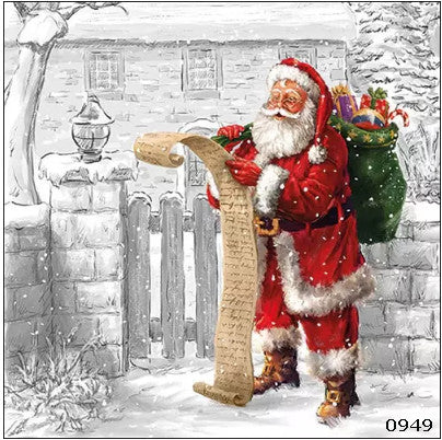 Beautiful Christmas Holiday Decoupage Napkin for Crafting, Scrapbooking, Journaling, Mixed Media