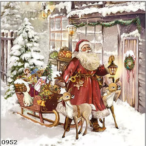 Beautiful Christmas Holiday Decoupage Napkin for Crafting, Scrapbooking, Journaling, Mixed Media