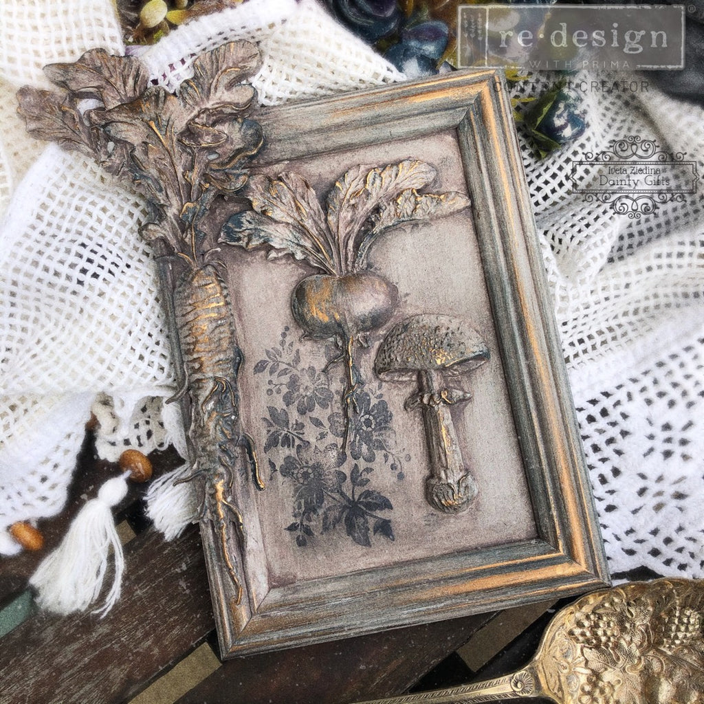 ReDesign with Prima - Decor Mold 5x8 Pattern: Vintage Roots. Heat resistant and food safe. Breathe new life into your furniture, frames, plaques, boxes, scrapbooks, journals. 