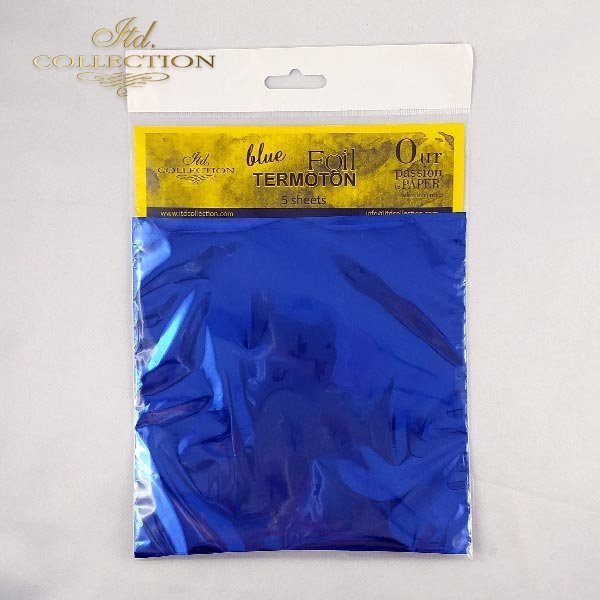 ITD Collection - Termoton Foil Sheets 6"x6" 5/Pkg - Blue Metallic. Add shimmer and shine to any project. This pack of 10 sheets can add a metallic element to your projects