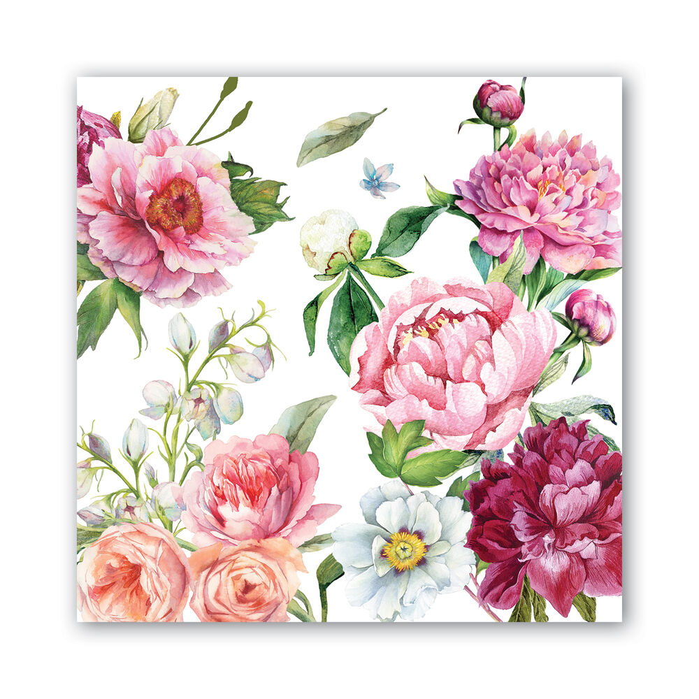These Blush Peony Decoupage Paper Napkins are Imported from Europe. Ideal for Decoupage Crafting